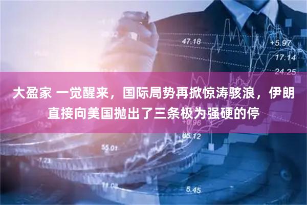 大盈家 一觉醒来，国际局势再掀惊涛骇浪，伊朗直接向美国抛出了三条极为强硬的停