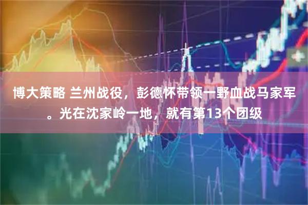 博大策略 兰州战役，彭德怀带领一野血战马家军。光在沈家岭一地，就有第13个团级