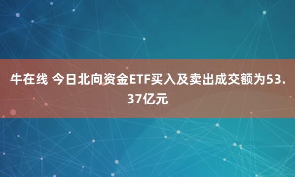 牛在线 今日北向资金ETF买入及卖出成交额为53.37亿元