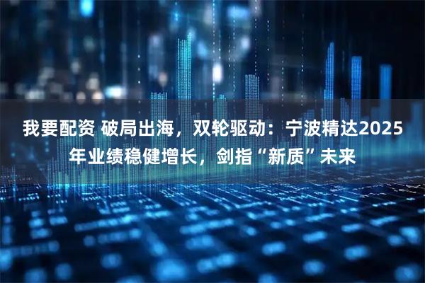 我要配资 破局出海，双轮驱动：宁波精达2025年业绩稳健增长，剑指“新质”未来